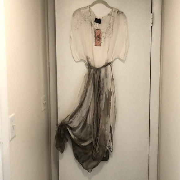 Flowy Grecian style maxi silk lined dress - Picture 3 of 10